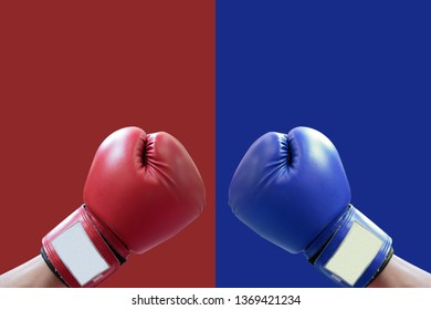 boxing gloves blue and red