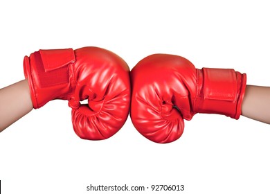 Two Hands Red Boxing Gloves Clash Stock Photo 1771210364 | Shutterstock