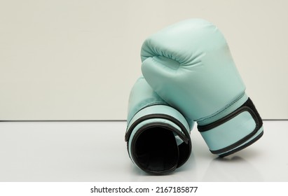 Boxing Gloves On Floor No Person In Sport Gear Concept