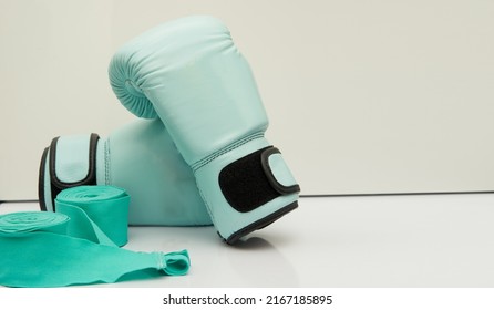 Boxing Gloves On Floor No Person In Sport Gear Concept