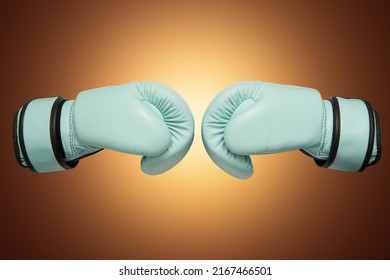 Boxing Gloves On Floor No Person In Sport Gear Concept