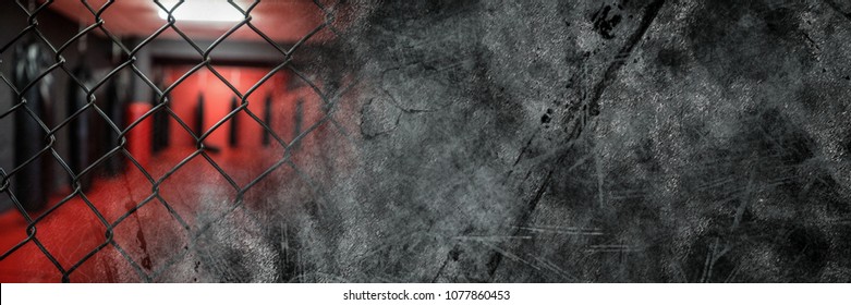 Boxing Gym with grunge transition - Shutterstock ID 1077860453
