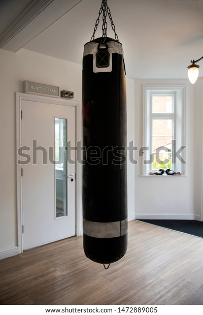 punching bag in gym