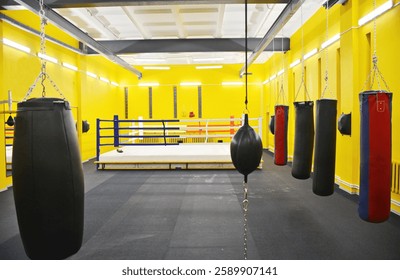 BOXING GYM AND RING EMPTY