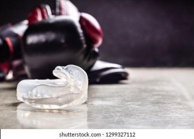 boxing mouth guard .protection for teeth - Shutterstock ID 1299327112
