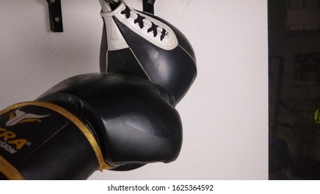 Boxing Speed Bag With A Fist On White Background