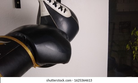 Boxing Speed Bag With A Fist On White Background