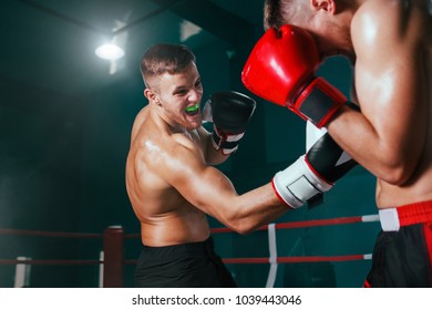 boxing training on ring