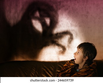 The Boy Is Afraid Of Ghosts At Night