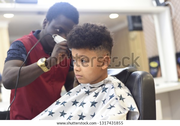 Boy African Barbershop Cute Mixed Boy Stock Photo Edit Now