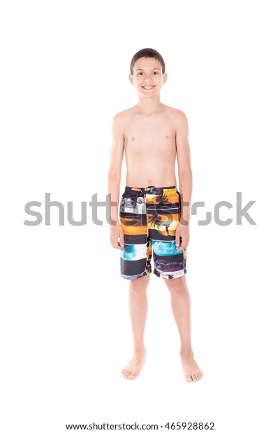 Boy Beach Shorts Isolated White Stock Photo 465928862 | Shutterstock