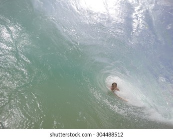 Boy Bodysurfing Tube 01