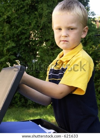 boy and briefcase,working