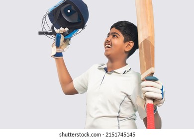 A boy celebration after scoring century in cricket