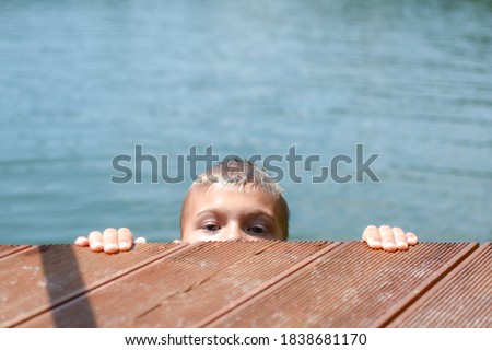 Similar – Image, Stock Photo sea-lake… Summer Child