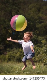 Boy Children Playing Ball