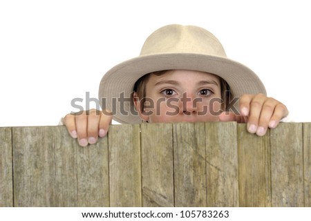 Similar – a curious neighbour looks over a garden fence