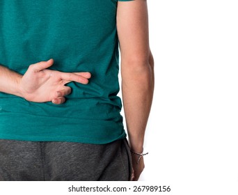 boy crossing fingers behind his back isolated on white background - Powered by Shutterstock