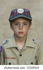 Boy With Cub Scouts Uniform On