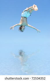 Boy Diving Into The Water