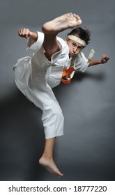 Boy doing karate