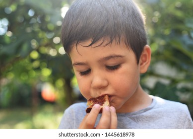 Boy Eating Bread Jam Toast Child Stock Photo 1445618978 | Shutterstock