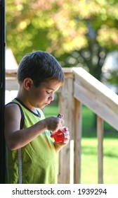 Boy Eating Jello