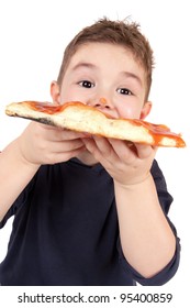 Boy Eating Pizza