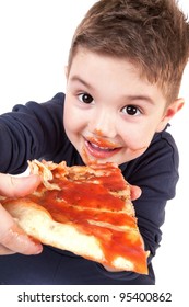 Boy Eating Pizza