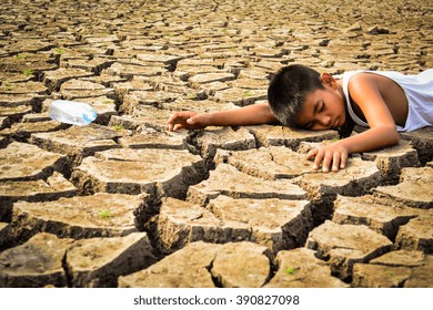 A Boy Faint On Dry Ground .drought