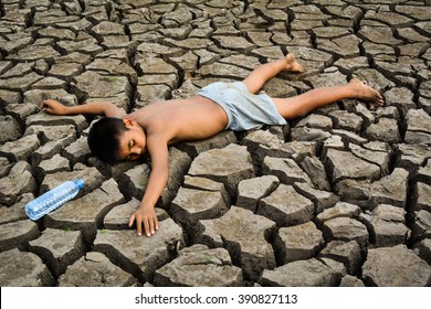A Boy Faint On Dry Ground .drought