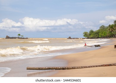 A Boy From The Fishing Village Of Axim Who, In His Spare Time, Enjoys The Sea In Ghana And Shows The Possetive Side Of West Africa. Picture Taken In Axim Ghana 2018 November 1.