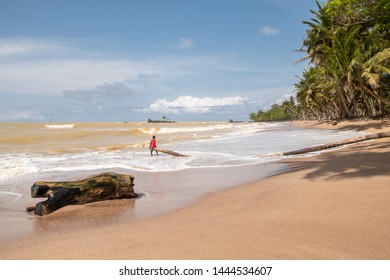 A Boy From The Fishing Village Of Axim Who, In His Spare Time, Enjoys The Sea In Ghana And Shows The Possetive Side Of West Africa. Picture Taken In Axim Ghana 2018 November 1.