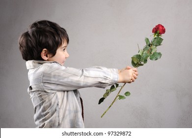 Boy Giving A Rose