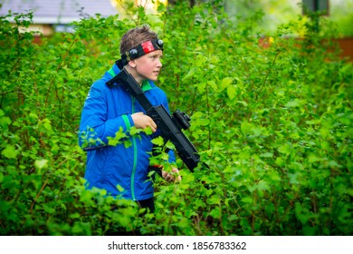 Boy With A Gun Playing Laser Tag