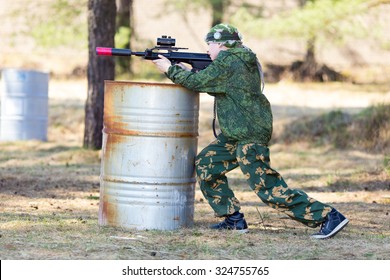 Boy With A Gun Playing Lazer Tag