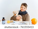 Boy having flu