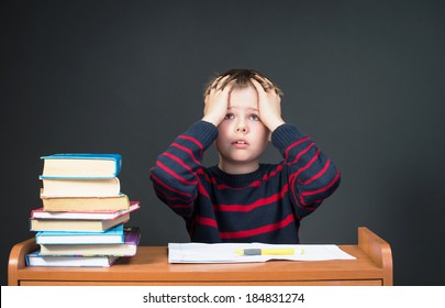 Boy Having Problems With His Homework.  - Powered by Shutterstock