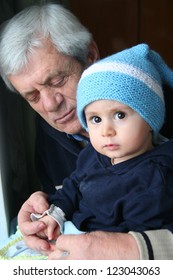 Boy And His Grand Father,portrait