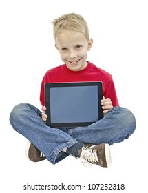 Boy Holding Tablet Pc