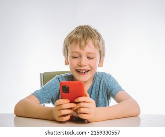 Boy Holds Smartphone His Hands Looks Stock Photo 2159330557 | Shutterstock