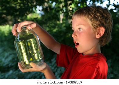 Boy With A Jar Of Fireflies