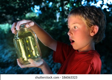 Boy With A Jar Of Fireflies