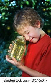 Boy With A Jar Of Fireflies