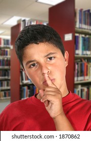 Boy Library Asking Silence Stock Photo 1870862 | Shutterstock