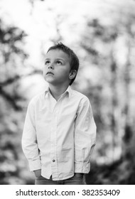 boy looking up