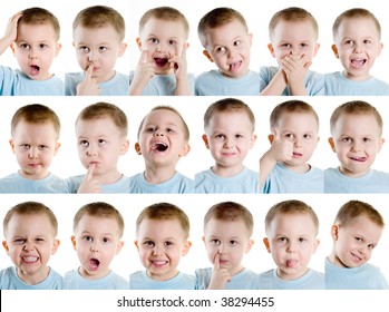 Boy Making Different Faces