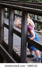 Boy on bridge