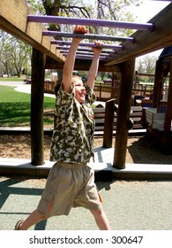 Boy on Monkey Bars