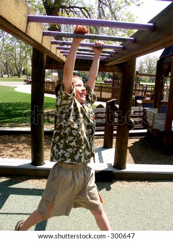 Boy on Monkey Bars